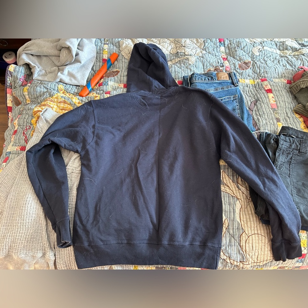Champion Navy Hoodie with Green Accents - Picture 2 of 4